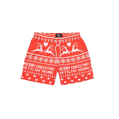 Red Filthy Animal Pyjama Shorts